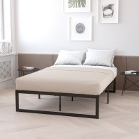 Flash Furniture XU-BD10-12PSM-F-GG 14 Inch Metal Platform Bed Frame with 12 Inch Pocket Spring Mattress in a Box (No Box Spring Required) - Full